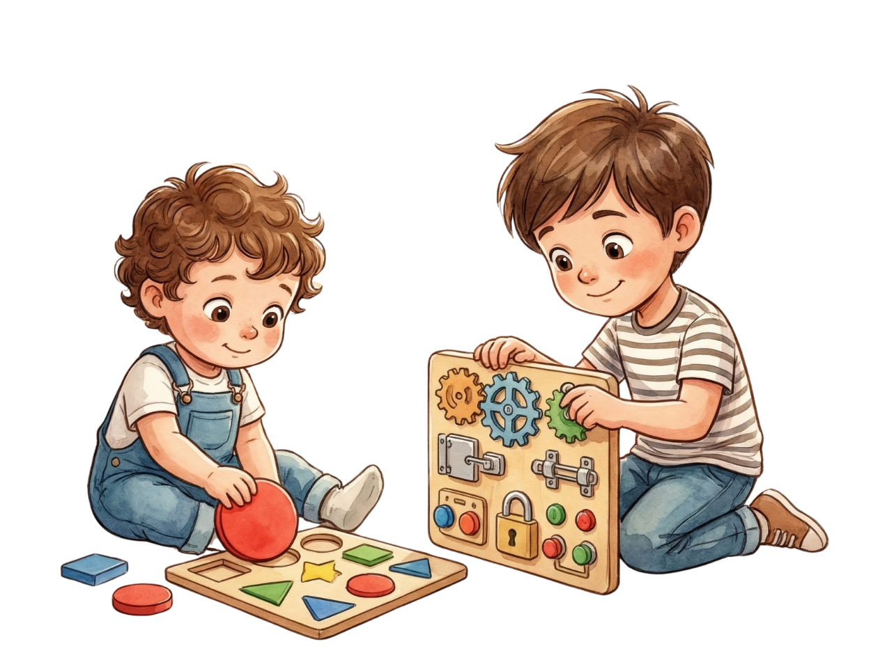 Children engaged in cognitive developmental activities