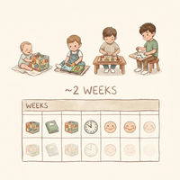 Watercolor illustration of fading toddler interest in a homemade toy