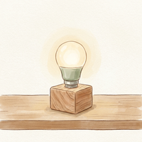 Watercolor illustration representing LED feedback on a busy board switch