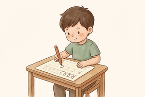 Watercolor illustration teaser for Preschool Handwriting Practice guide