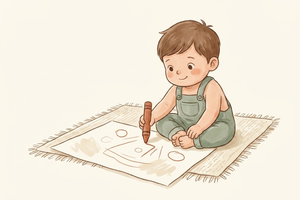 Watercolor illustration teaser for Pre-Writing Skills by Age guide