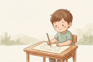 Watercolor illustration teaser for Pencil Control Activity Sheets guide