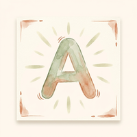 Watercolor illustration showing stronger letter recall when letters are hand-drawn