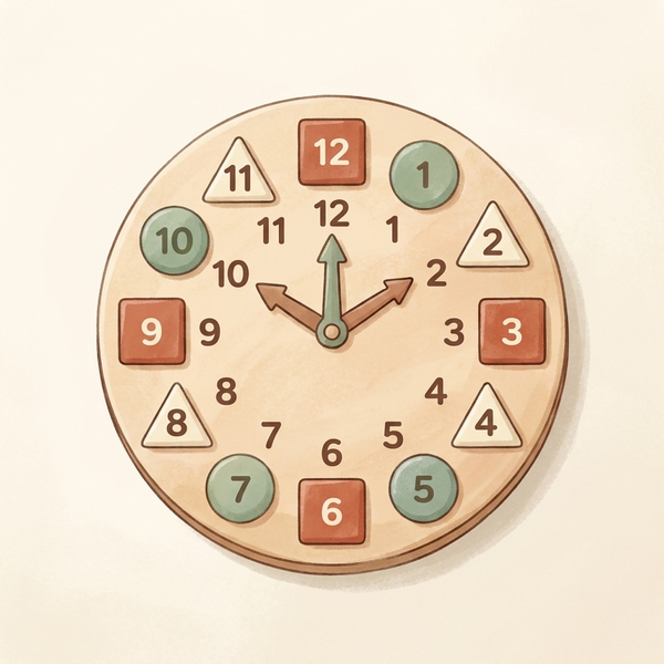 Watercolor illustration of The Number Lab wooden puzzle on a soft cream background