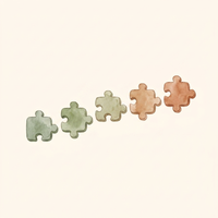 Watercolor illustration of five sequential developmental stages of number understanding