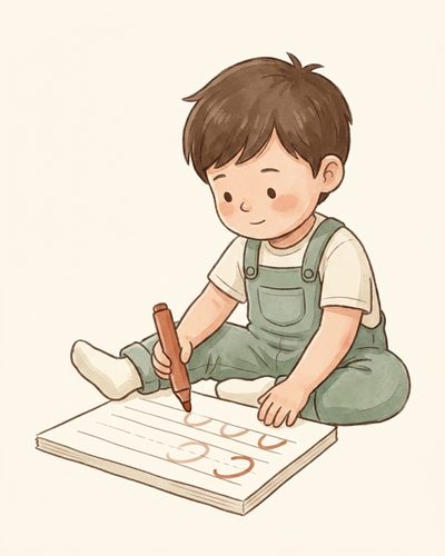 Watercolor illustration placeholder for myth 2: skipping handwriting prep before kindergarten