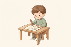 Watercolor illustration teaser for Kindergarten Handwriting Practice guide
