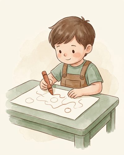 Watercolor illustration placeholder for myth 1: tracing letters before stroke practice