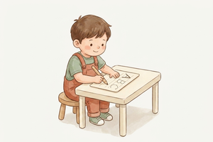 Watercolor illustration teaser for Kindergarten Handwriting Practice guide