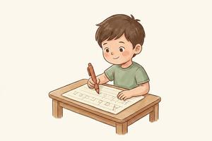Watercolor illustration teaser for Preschool Handwriting Practice guide