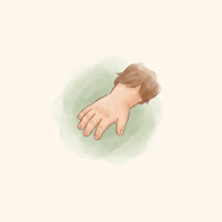 Watercolor illustration of a child showing kindergarten readiness through fine motor activity